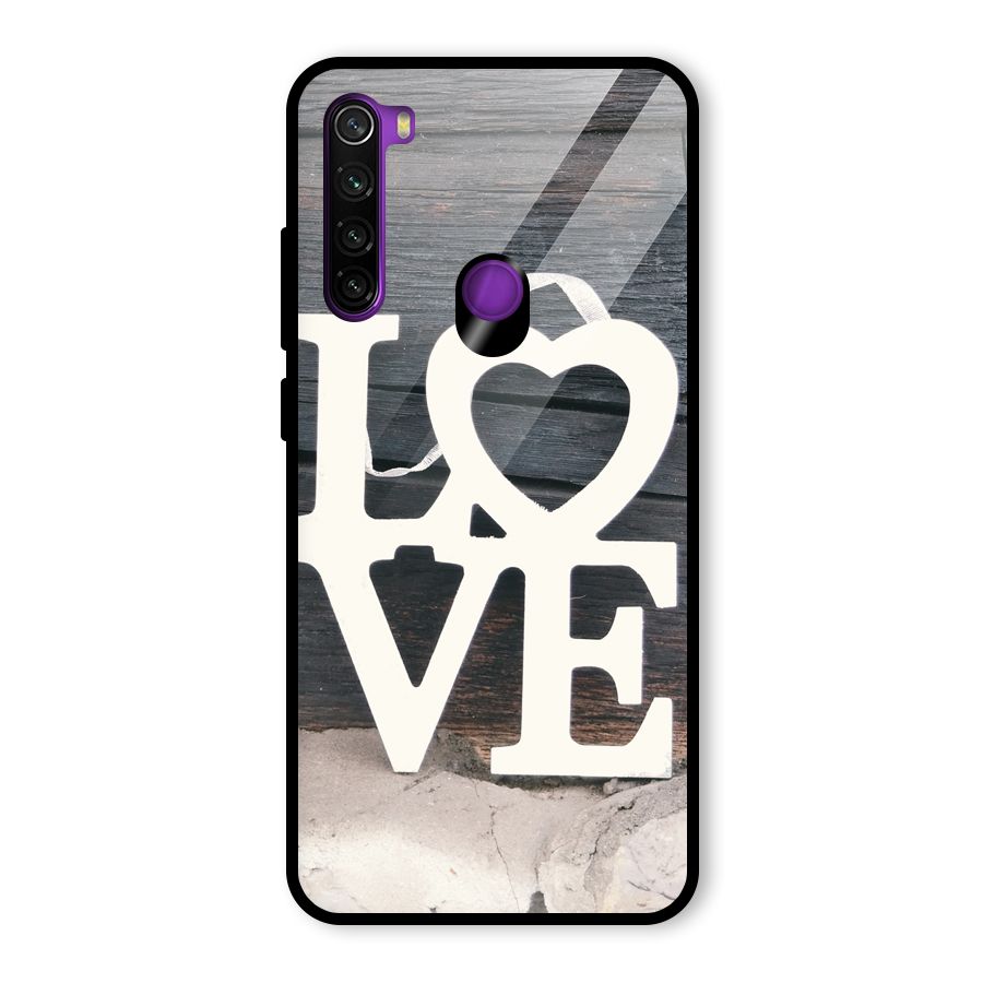Wood Love Lock Glass Back Case for Redmi Note 8