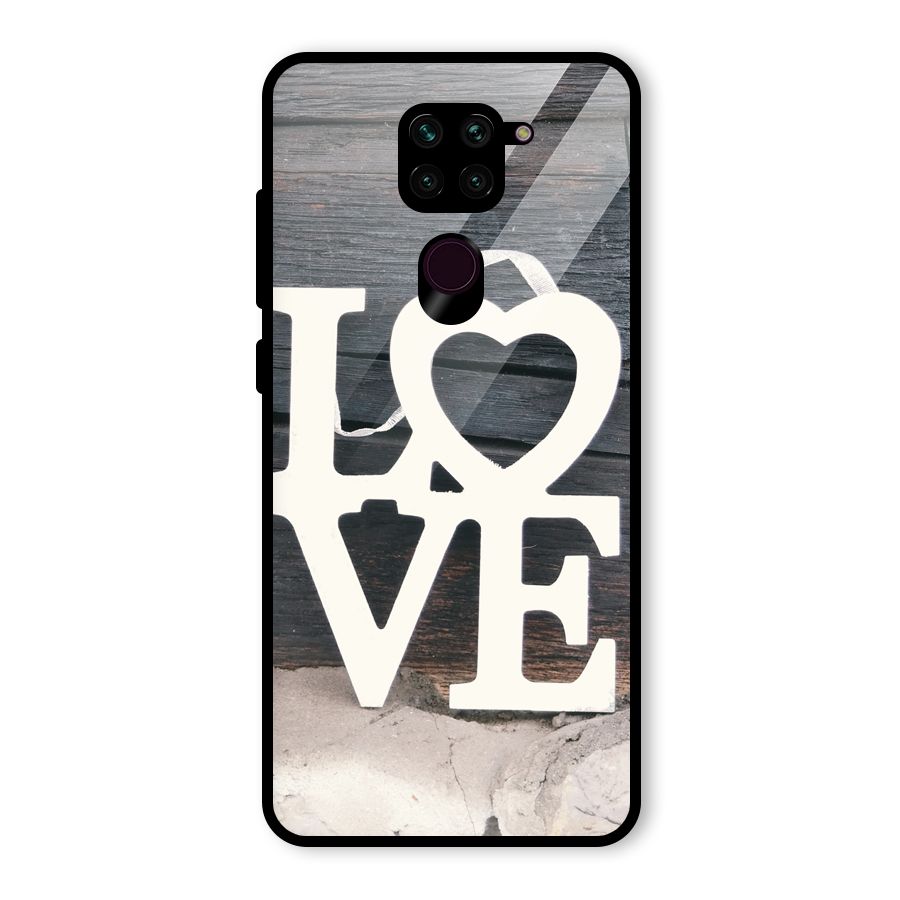 Wood Love Lock Glass Back Case for Redmi Note 9