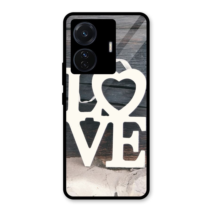 Wood Love Lock Glass Back Case for Vivo T1 Pro