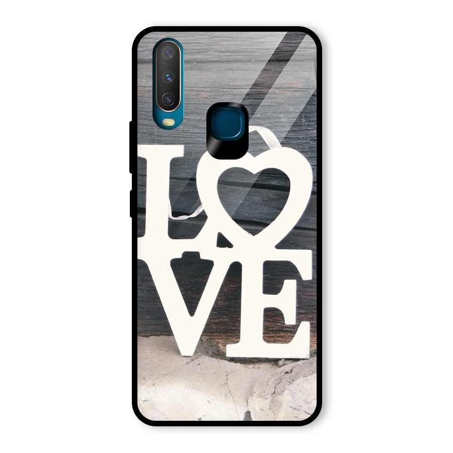 Wood Love Lock Glass Back Case for Vivo U10
