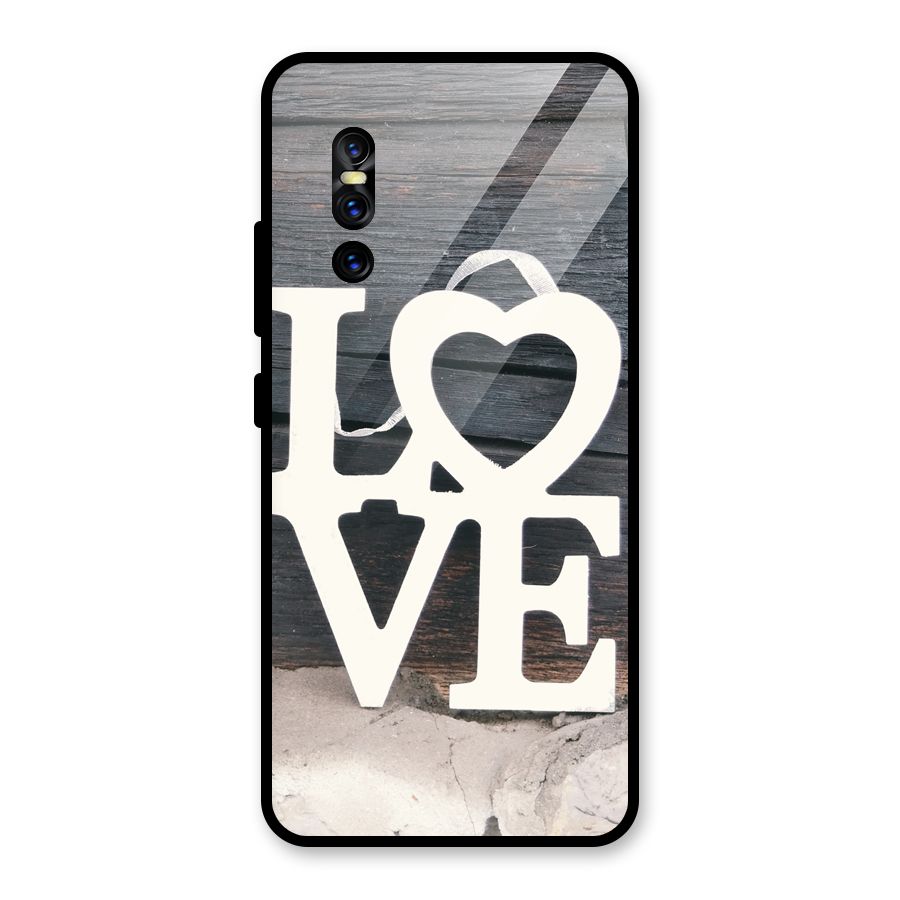 Wood Love Lock Glass Back Case for Vivo V15 Pro