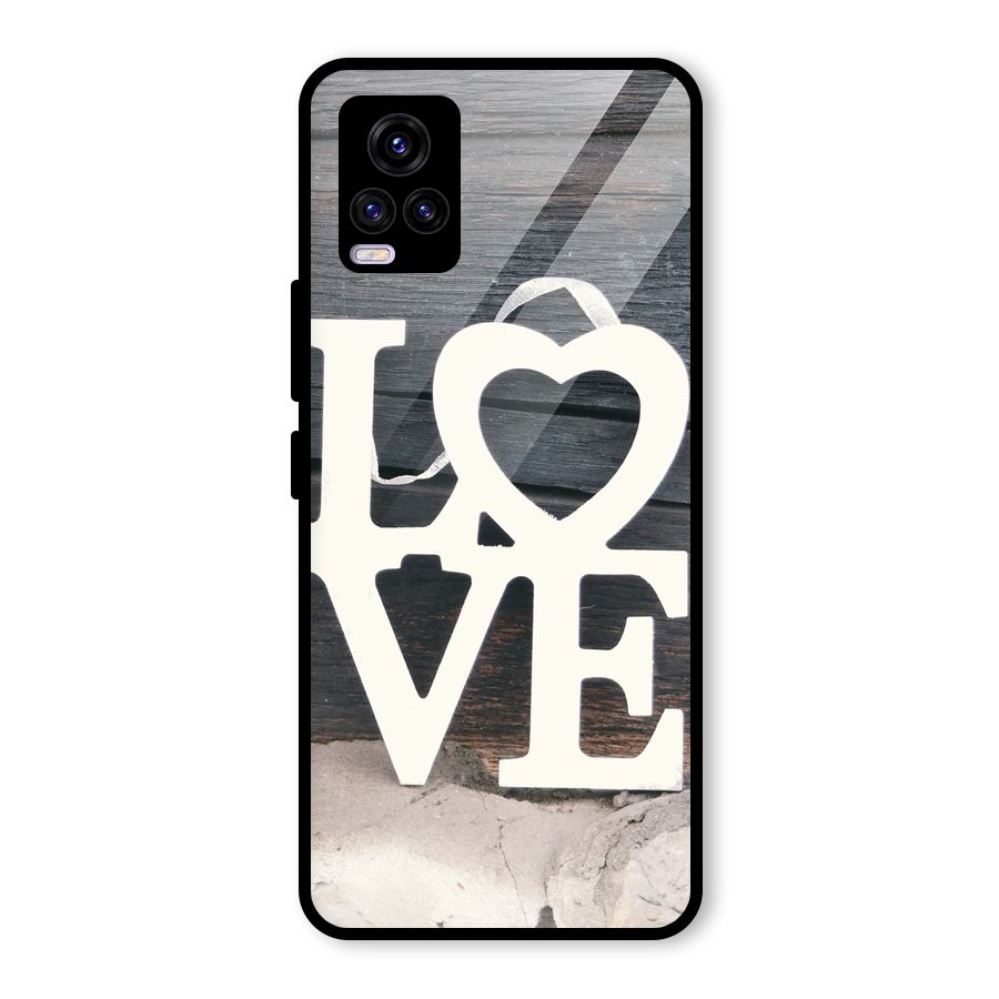 Wood Love Lock Glass Back Case for Vivo V20