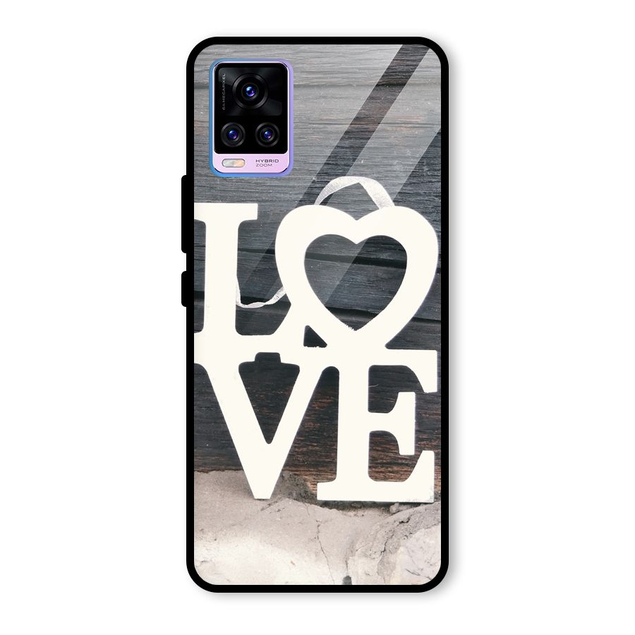 Wood Love Lock Glass Back Case for Vivo V20 Pro