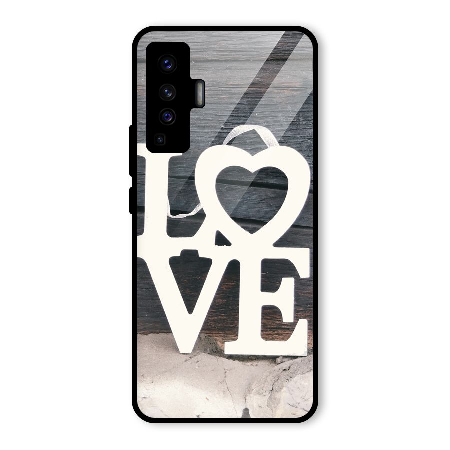 Wood Love Lock Glass Back Case for Vivo X50