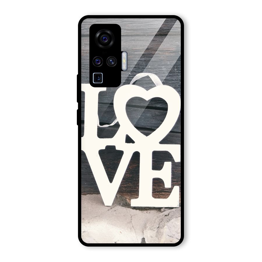 Wood Love Lock Glass Back Case for Vivo X50 Pro