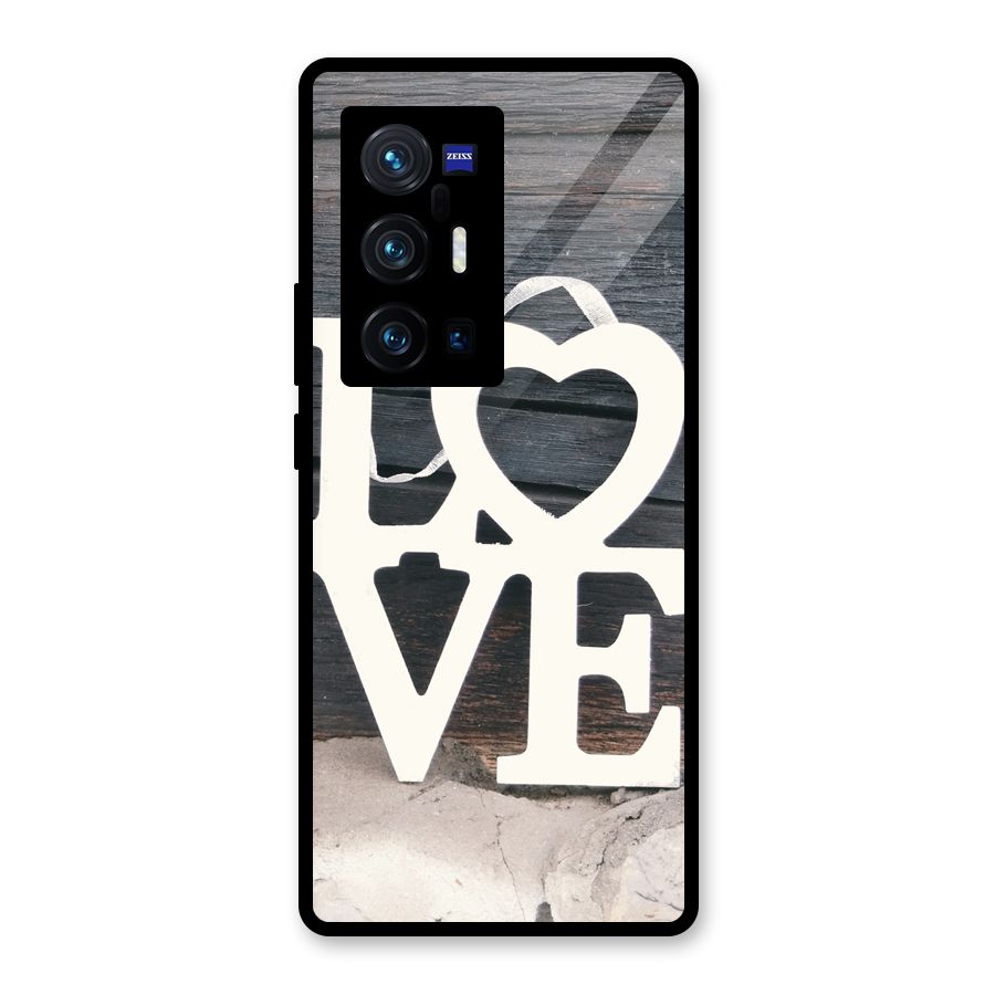Wood Love Lock Glass Back Case for Vivo X70 Pro Plus