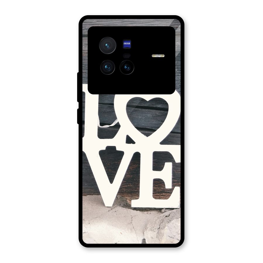 Wood Love Lock Glass Back Case for Vivo X80