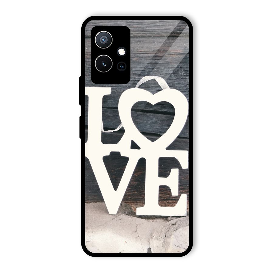 Wood Love Lock Glass Back Case for Vivo Y75 5G
