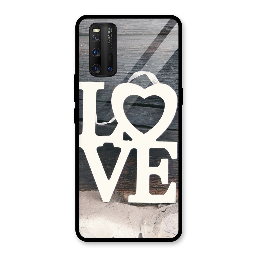 Wood Love Lock Glass Back Case for Vivo iQOO 3