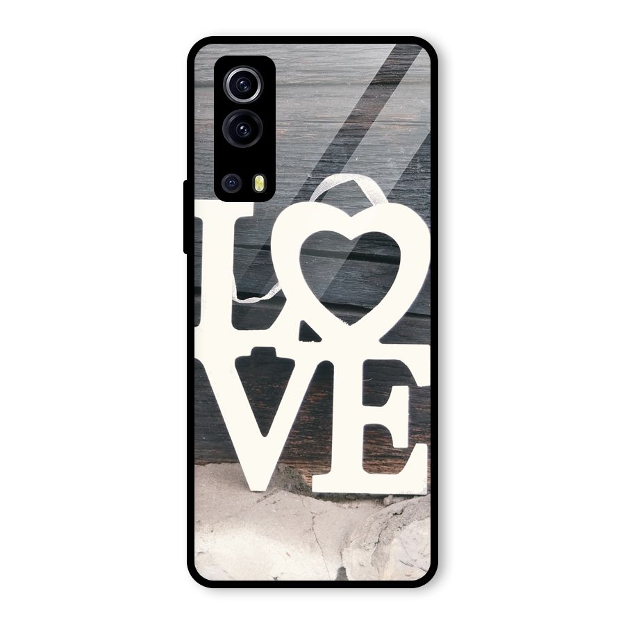 Wood Love Lock Glass Back Case for Vivo iQOO Z3