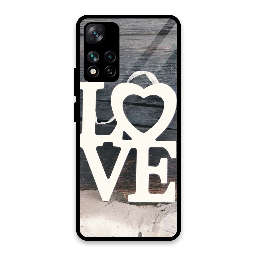Wood Love Lock Glass Back Case for Xiaomi 11i 5G