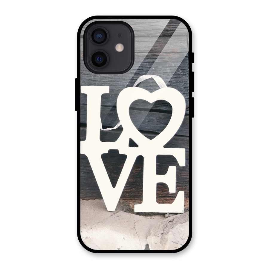 Wood Love Lock Glass Back Case for iPhone 12