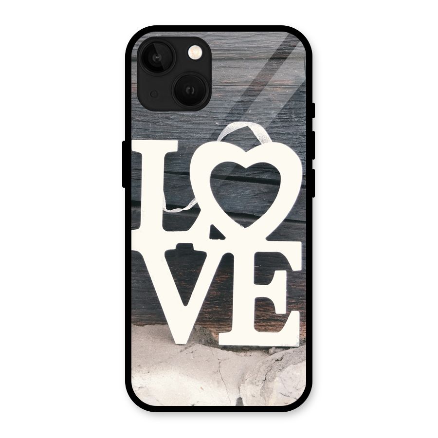 Wood Love Lock Glass Back Case for iPhone 13