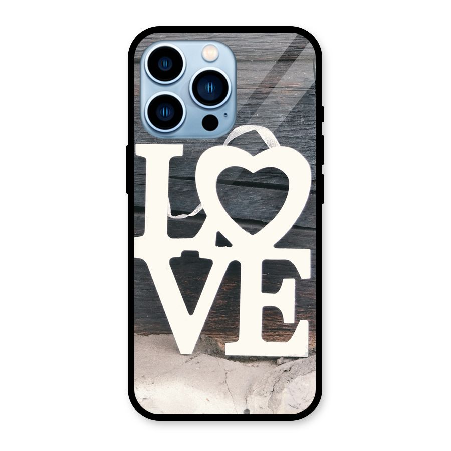 Wood Love Lock Glass Back Case for iPhone 13 Pro