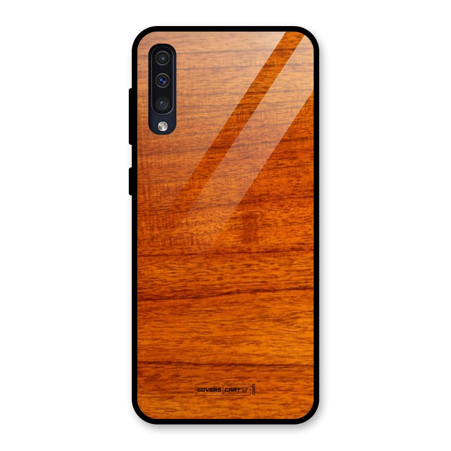 Wood Texture Design Glass Back Case for Galaxy A30s