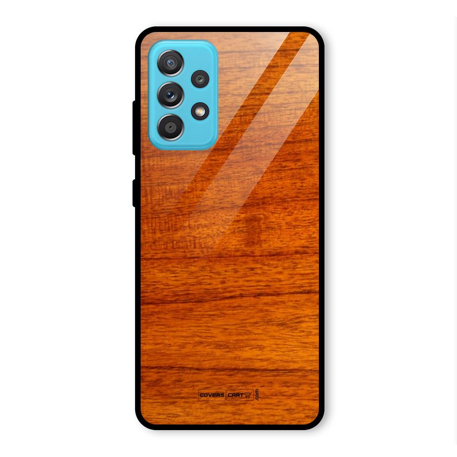 Wood Texture Design Glass Back Case for Galaxy A52s 5G