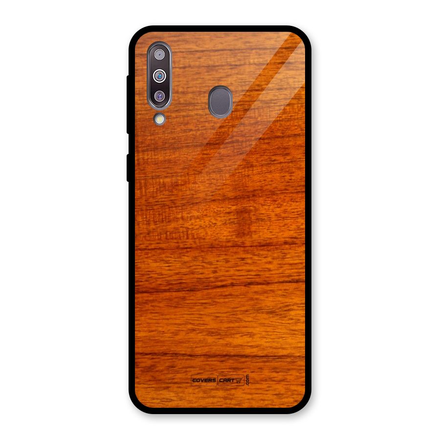 Wood Texture Design Glass Back Case for Galaxy M30