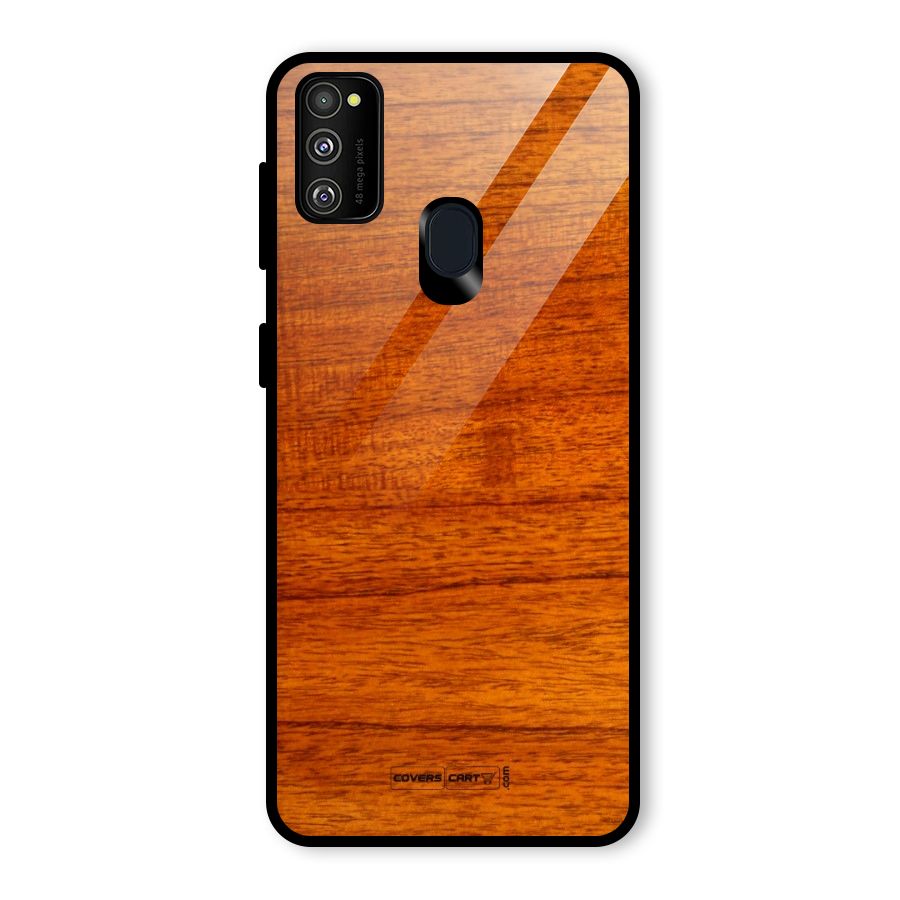 Wood Texture Design Glass Back Case for Galaxy M30s