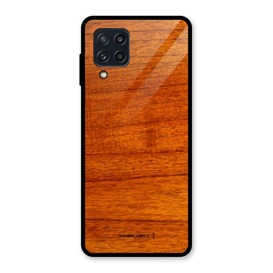 Wood Texture Design Glass Back Case for Galaxy M32