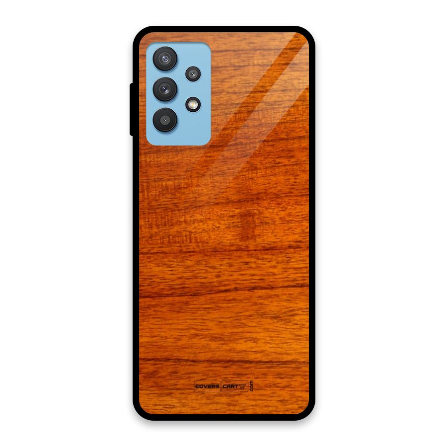Wood Texture Design Glass Back Case for Galaxy M32 5G