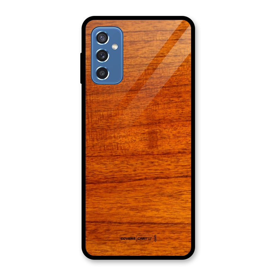 Wood Texture Design Glass Back Case for Galaxy M52 5G