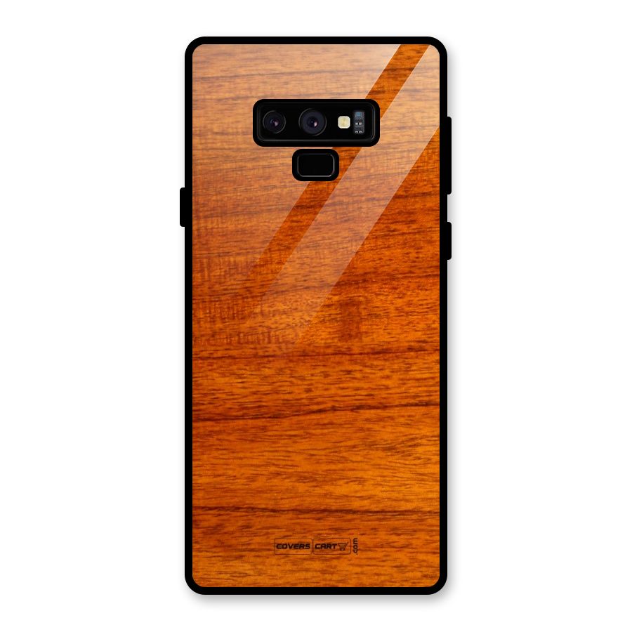 Wood Texture Design Glass Back Case for Galaxy Note 9