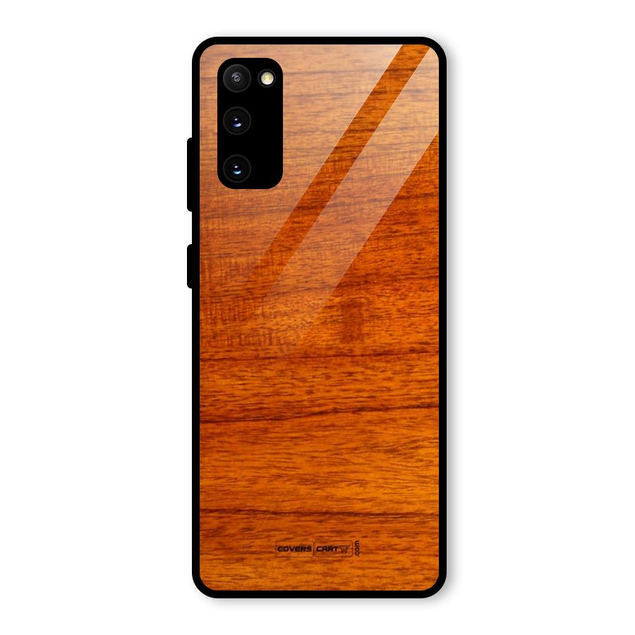 Wood Texture Design Glass Back Case for Galaxy S20 FE