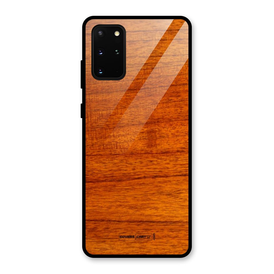 Wood Texture Design Glass Back Case for Galaxy S20 Plus