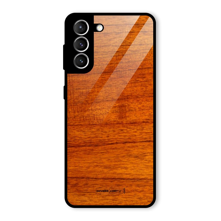 Wood Texture Design Glass Back Case for Galaxy S21 5G