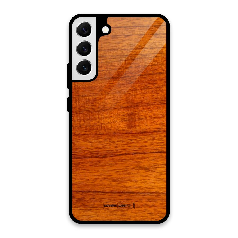 Wood Texture Design Glass Back Case for Galaxy S22 Plus 5G