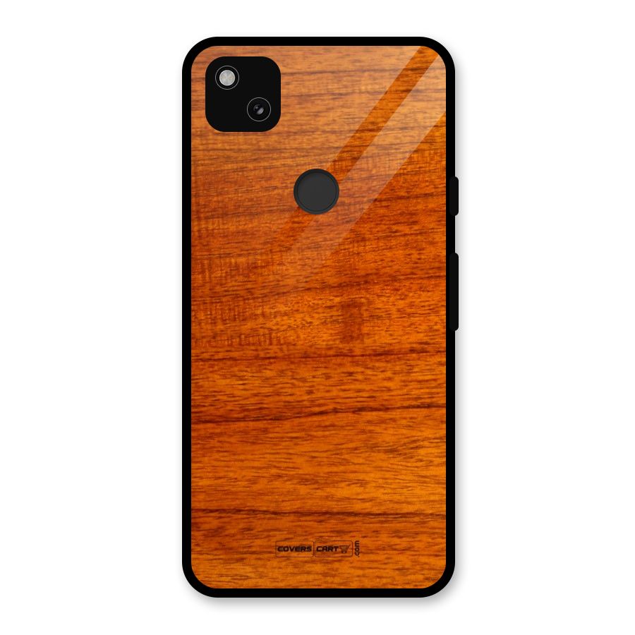 Wood Texture Design Glass Back Case for Google Pixel 4a