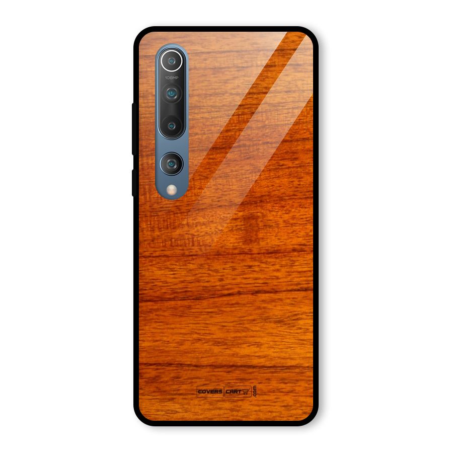 Wood Texture Design Glass Back Case for Mi 10