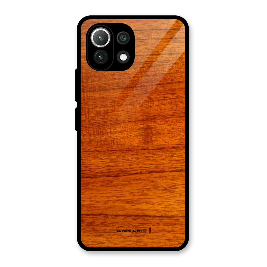 Wood Texture Design Glass Back Case for Mi 11 Lite NE 5G