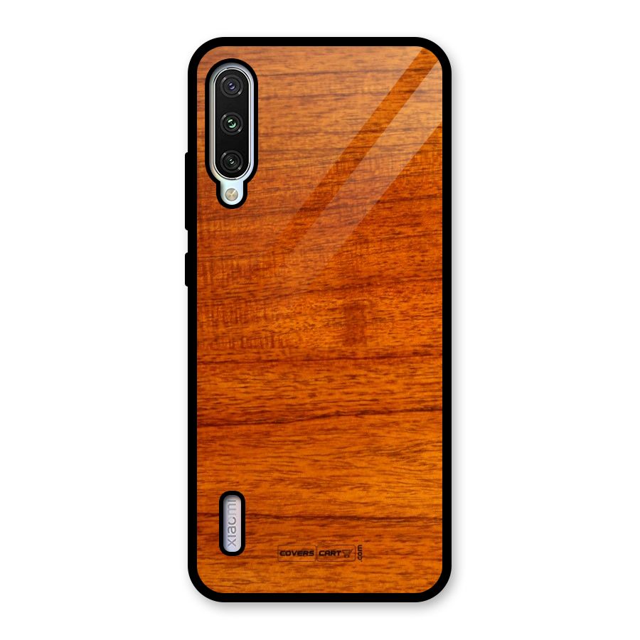 Wood Texture Design Glass Back Case for Mi A3