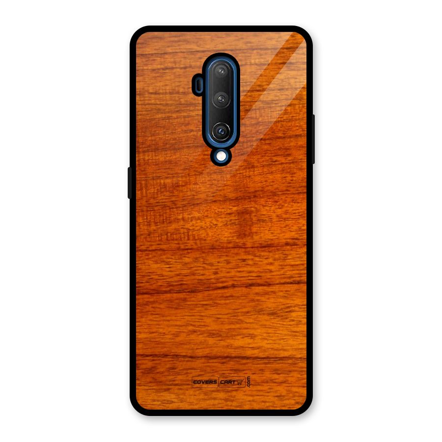 Wood Texture Design Glass Back Case for OnePlus 7T Pro