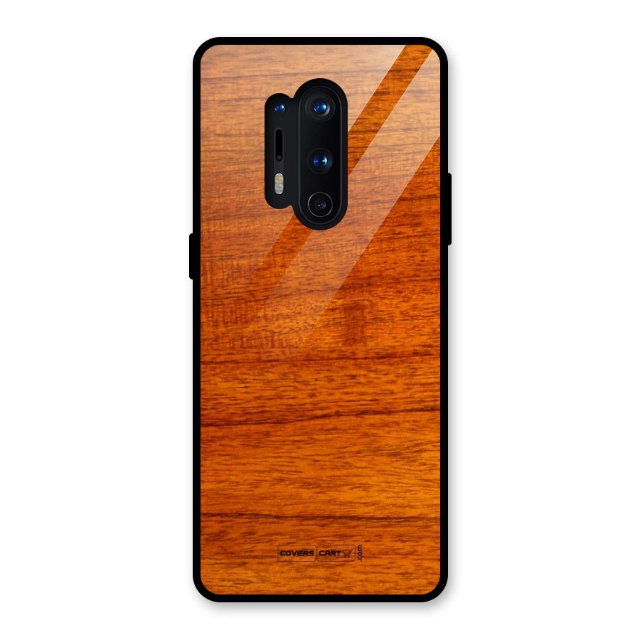 Wood Texture Design Glass Back Case for OnePlus 8 Pro
