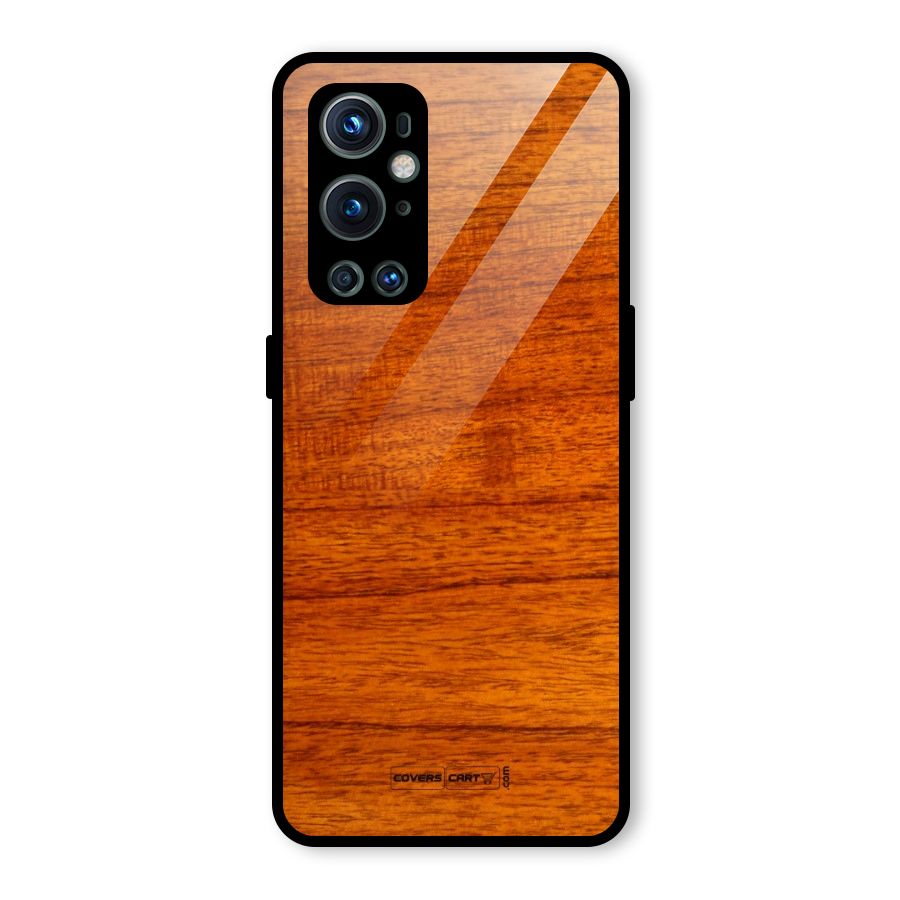 Wood Texture Design Glass Back Case for OnePlus 9 Pro