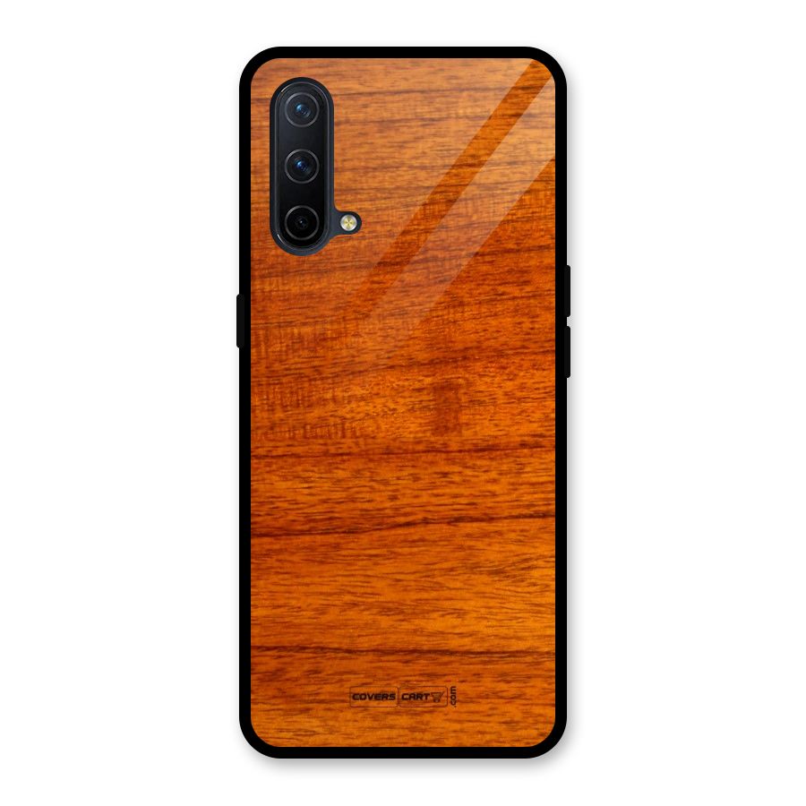 Wood Texture Design Glass Back Case for OnePlus Nord CE 5G
