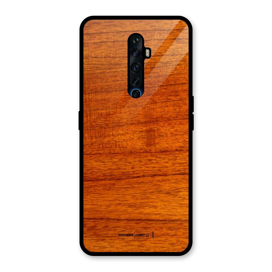 Wood Texture Design Glass Back Case for Oppo Reno2 Z