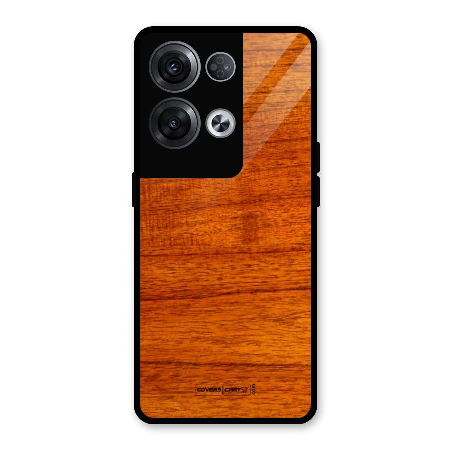Wood Texture Design Glass Back Case for Oppo Reno8 Pro 5G