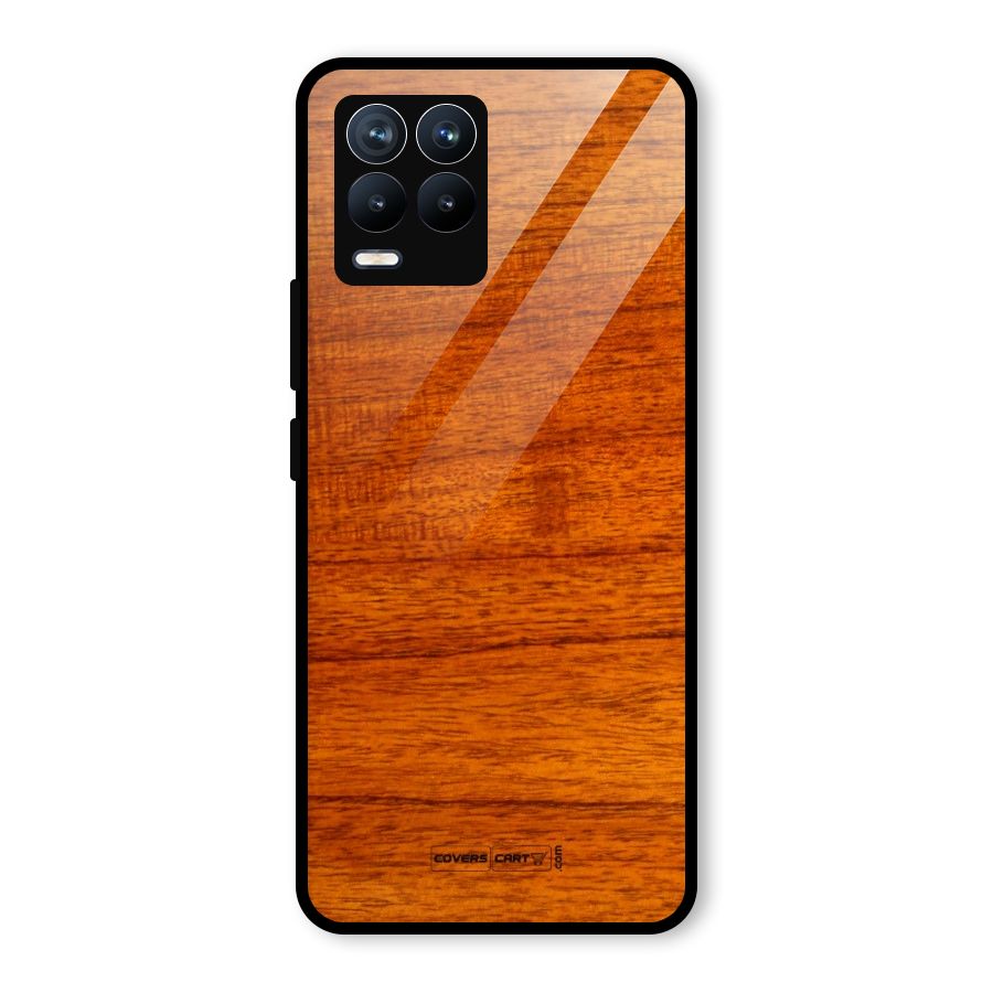 Wood Texture Design Glass Back Case for Realme 8 Pro