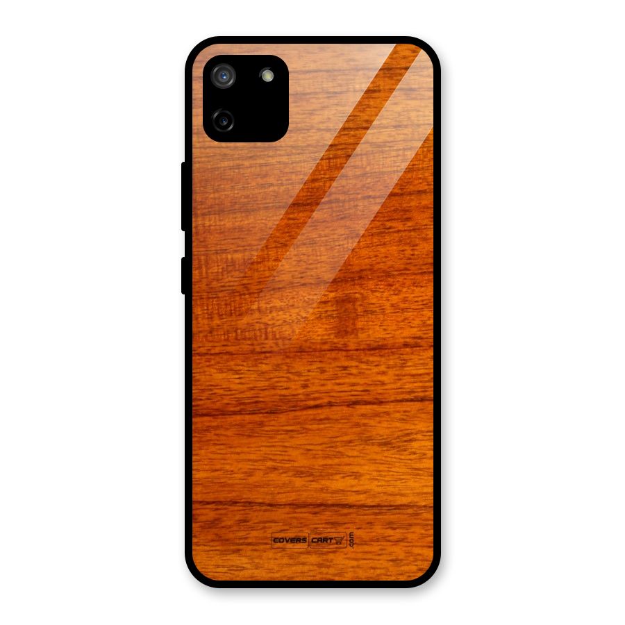 Wood Texture Design Glass Back Case for Realme C11