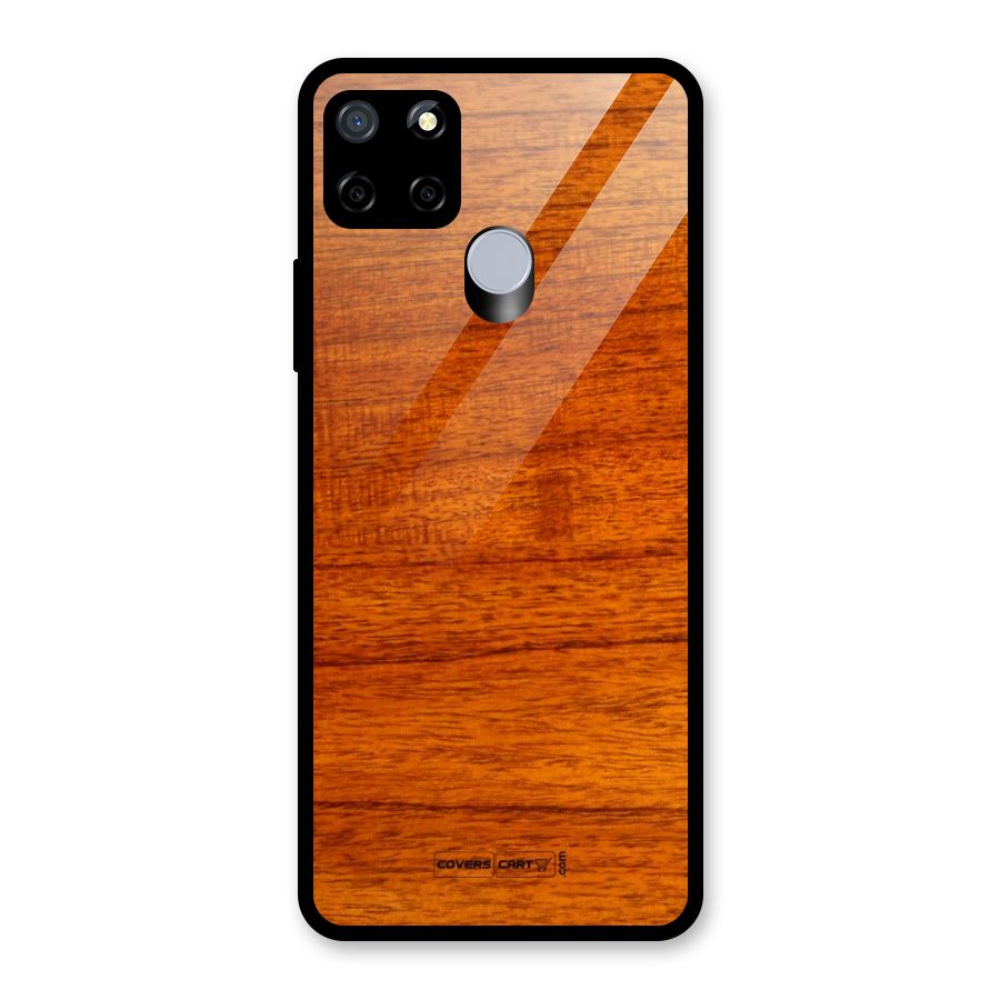 Wood Texture Design Glass Back Case for Realme C12