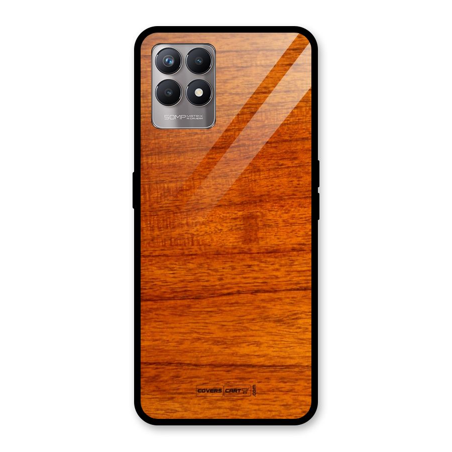Wood Texture Design Glass Back Case for Realme Narzo 50