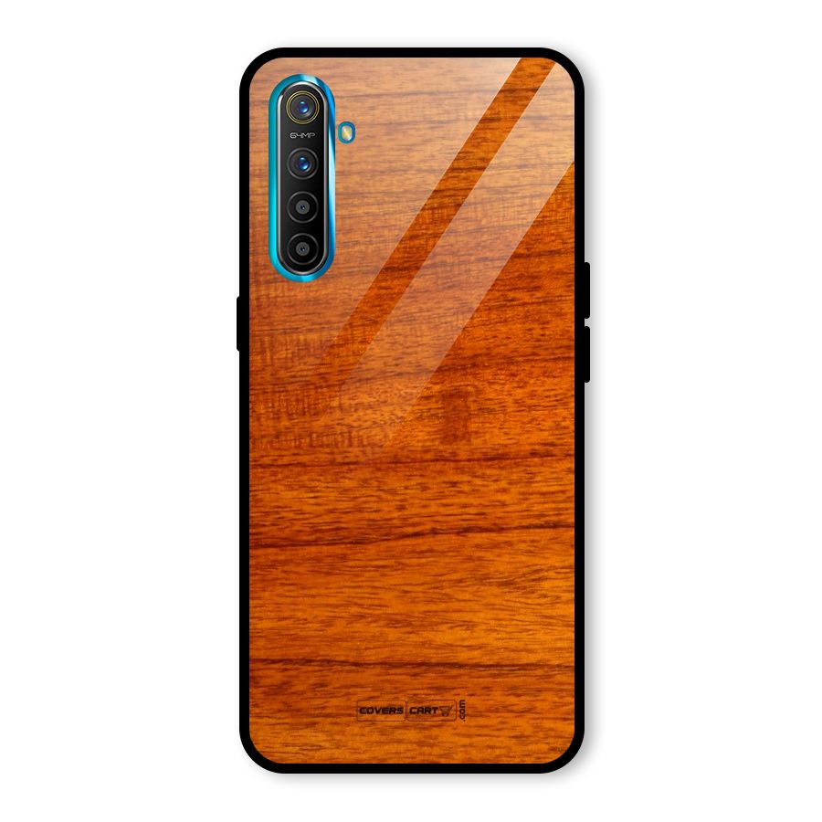 Wood Texture Design Glass Back Case for Realme X2