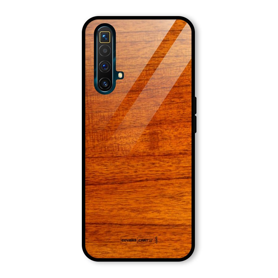 Wood Texture Design Glass Back Case for Realme X3 SuperZoom