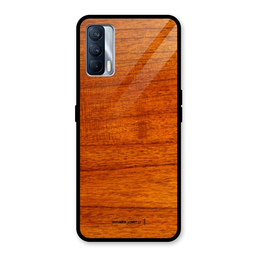 Wood Texture Design Glass Back Case for Realme X7