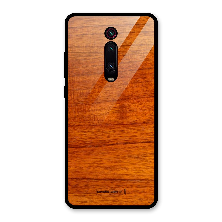Wood Texture Design Glass Back Case for Redmi K20 Pro