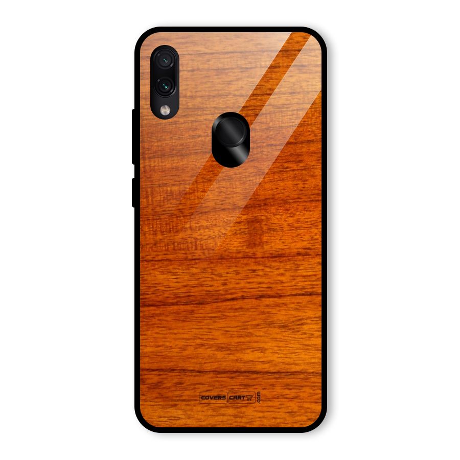 Wood Texture Design Glass Back Case for Redmi Note 7S