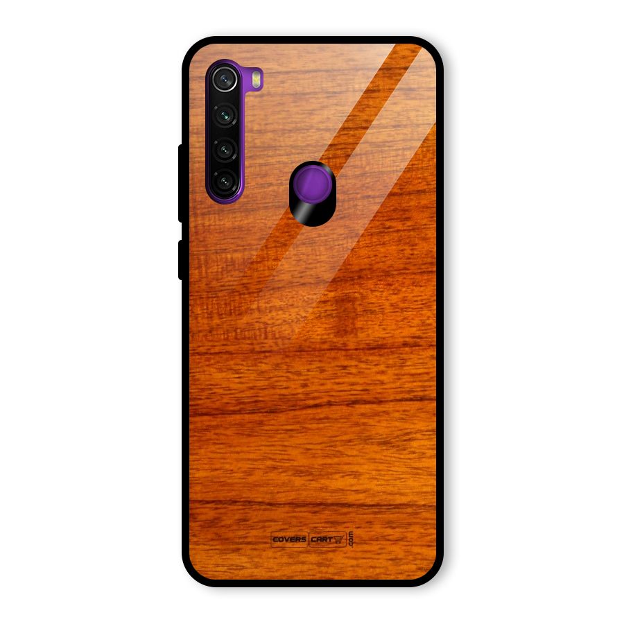 Wood Texture Design Glass Back Case for Redmi Note 8